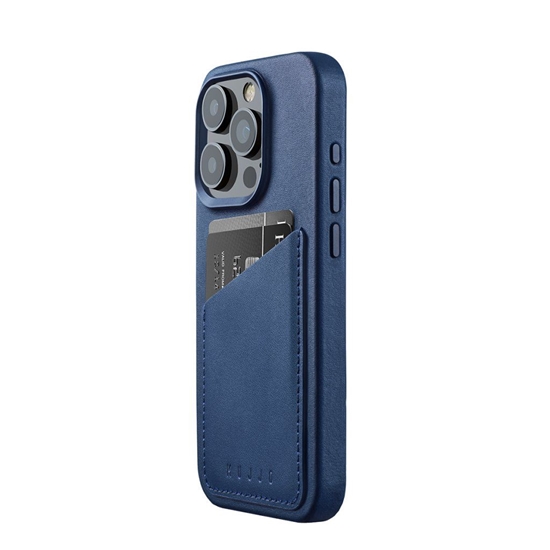 Изображение Mob.telefono dėkliukas Mujjo iPhone 15 Pro Wallet Leather- Monaco Blue