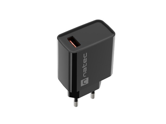 Изображение NATEC MAINS CHARGER RIBERA USB-A 18W BLACK