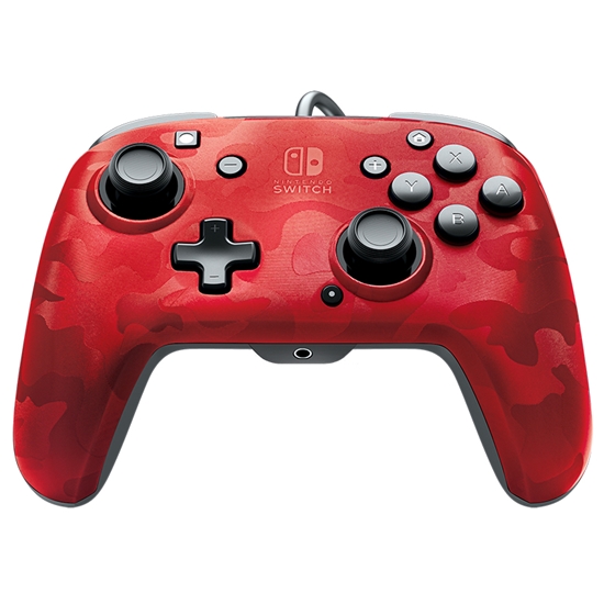 Изображение PDP Faceoff Deluxe+ Audio Camouflage, Red USB Gamepad Analogue / Digital Nintendo Switch