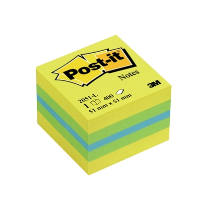 Attēls no Piezīmju līmlapiņu mini kubs POST-IT Lemon, 51x51mm, 400 lapiņas