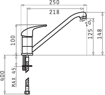 Attēls no PYRAMIS ASALIA 090922438 Carbon kitchen mixer