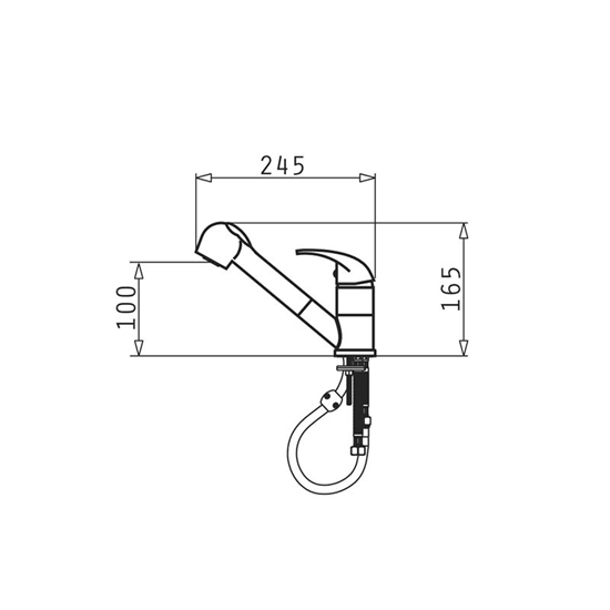 Picture of Pyramis Fido Karbon kitchen mixer 090 921 938