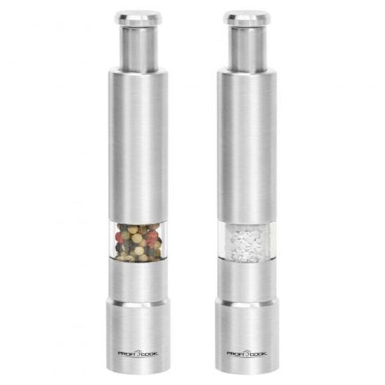 Изображение ProfiCook PC-PSM 1160 Salt & pepper grinder set Stainless steel, Transparent