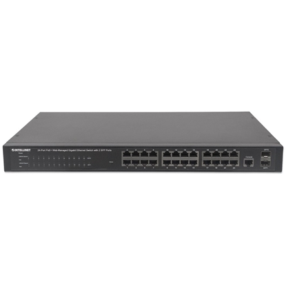 Picture of INTELLINET Switch 24x GE Web-Managed SNMP 2xMini Gbic PoE+