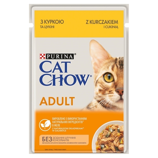 Изображение PURINA CAT CHOW Adult chicken zucchini jelly 85g