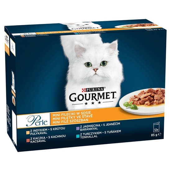 Изображение PURINA Gourmet Perle Duck, turkey, lamb, tuna - wet cat food - 12x85 g