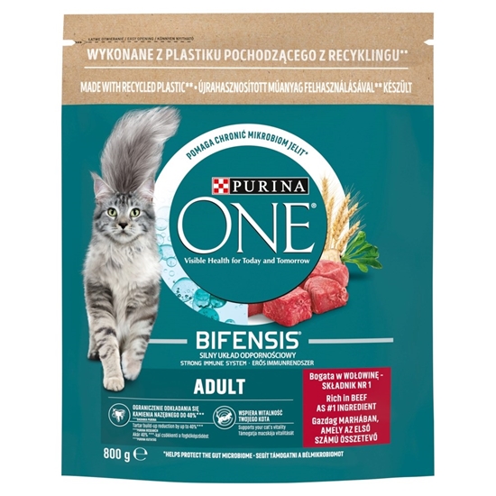 Picture of PURINA One Bifensis Adult Beef - dry cat food - 800 g