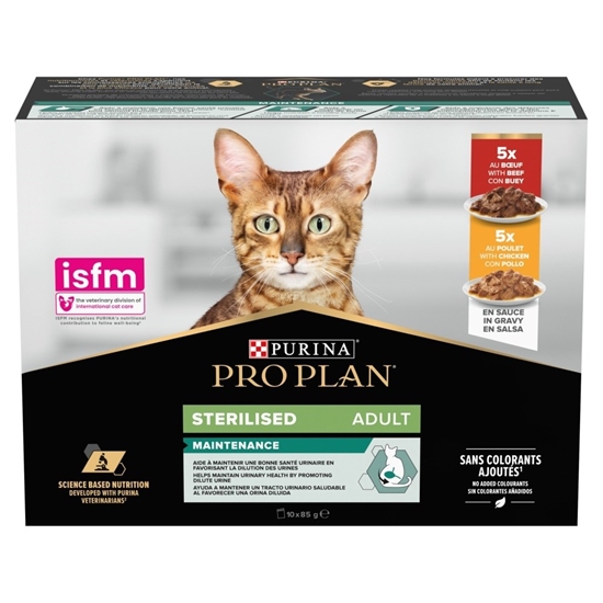 Picture of PURINA Pro Plan Sterilised Beef and Chicken Multipack - wet cat food - 10x85 g