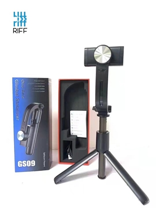 Attēls no Riff GS09 Vinas Ass Gimbal Stabilizātors ar iebūvētu tripod statīvu telefonam & atvienojamu pulti (65-96mm) Melns