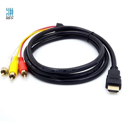 Attēls no Riff HDMI A Male-3 RCA audio un video kabelis 1m melns