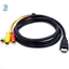 Изображение Riff HDMI A Male-3 RCA audio un video kabelis 1m melns