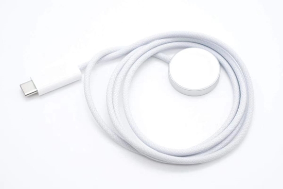 Изображение Riff Magnētisks Type-C lādētājs Apple sērijas smart pulksteņiem 1 - 8 / SE / austiņām Airpods Pro 2 ar pītu vadu 1m White