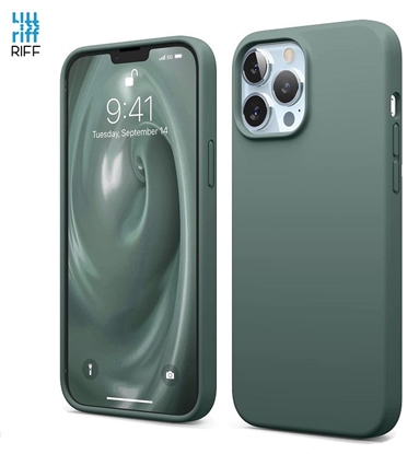 Изображение Riff Plans & Miksts silikona aizmugures maks ar mikstu iekspusi prieks iPhone 13 PRO Midnight Green