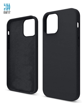 Изображение Riff Plāns & Mīksts silikona aizmugures maks ar mīkstu iekšpusi priekš Apple iPhone 12 / 12 Pro black