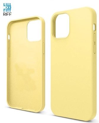 Изображение Riff Plāns & Mīksts silikona aizmugures maks ar mīkstu iekšpusi priekš Apple iPhone 12 Mini Yellow