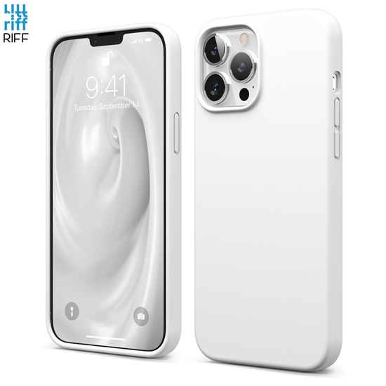 Изображение Riff Plāns & Mīksts silikona aizmugures maks ar mīkstu iekšpusi priekš Apple iPhone 13 Pro Max White