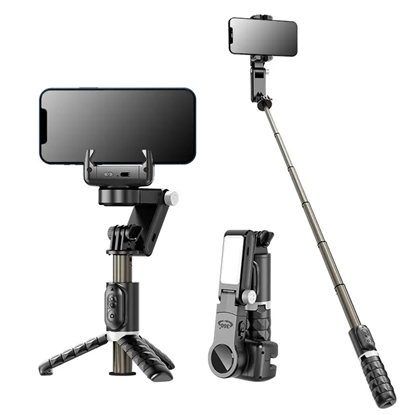 Изображение Riff Q18 Universāls Smart izsekošanas galda vienasu statīvs Gimbal Stabilizer ar BT4.2 / 360° rotāciju Black