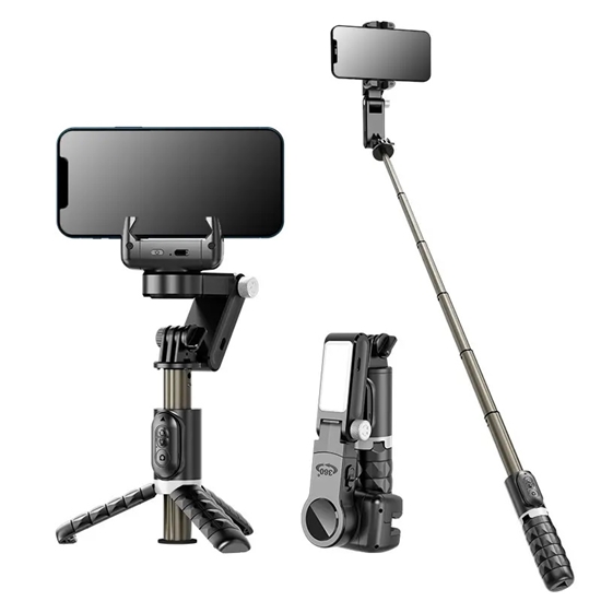 Picture of Riff Q18 Universāls Smart izsekošanas galda vienasu statīvs Gimbal Stabilizer ar BT4.2 / 360° rotāciju Black