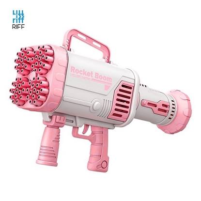 Attēls no Riff Rocket Bazooka 64 Burbuļu Pistole ar pudeles glabātuvi priekš iekštelpu bērnu prieku svētkiem un ārtelpu spēlēm Rozā