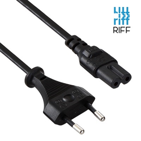 Picture of Riff strāvas kabelis no EU kontaktdakšas uz C7 kontaktdakšu (1m)