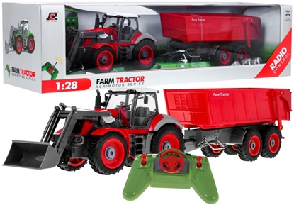 Picture of RoGer R/C Toy tractor with trailer 1:28