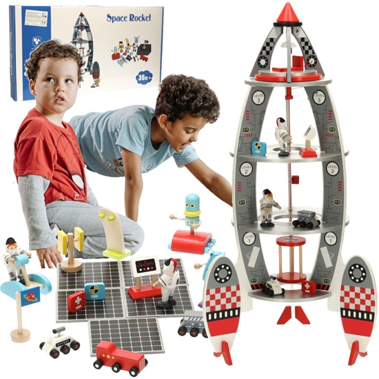 Picture of RoGer Wooden Rocket Ship 84 cm