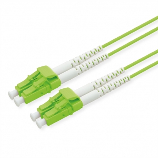 Picture of ROLINE Fibre Optic Jumper Cable, 50/125 µm, LC/LC, OM5, Low-Loss Connector, green, 1 m