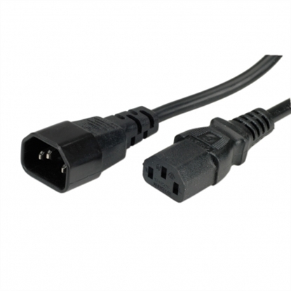 Attēls no ROLINE GREEN Monitor Power Cable, IEC 320 C14 - C13, black, 0.8 m