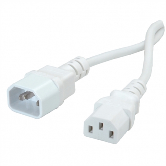 Изображение ROLINE GREEN Monitor Power Cable, IEC 320 C14 - C13, white, 0.8 m