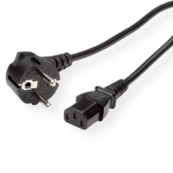 Picture of ROLINE GREEN Power Cable, straight IEC Connector, black, 0.8 m