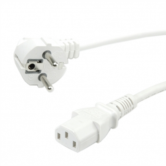 Picture of ROLINE GREEN Power Cable, straight IEC Connector, white, 1.8 m