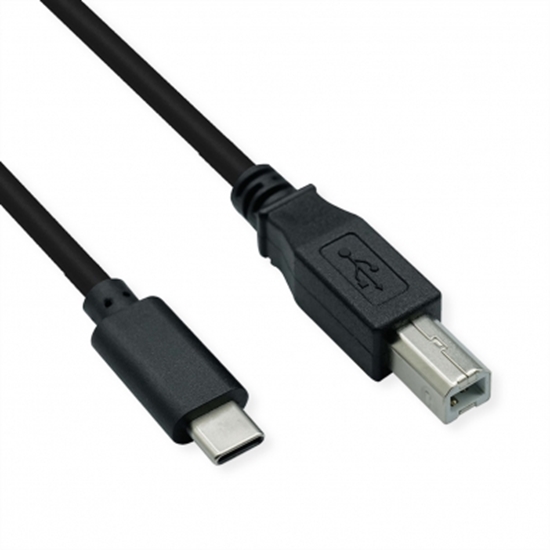 Picture of ROLINE USB 2.0 Cable Type C, C-B, M/M, black, 1.8 m