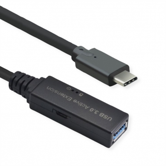 Изображение ROLINE USB 3.2 Gen 1 Active Repeater Cable, black, 20 m