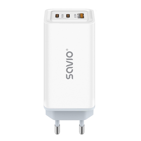 Изображение SAVIO LA-07 GaN 65W mains charger, USB, QC4.0+, PD 3.0, White