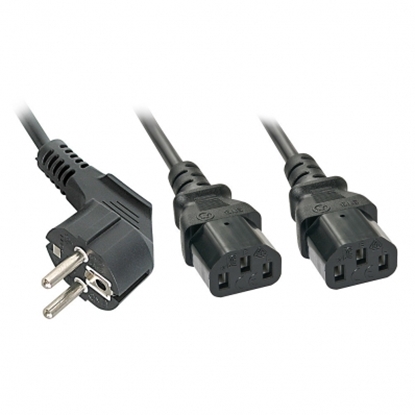 Attēls no Schuko to 2x IEC C13 Y-Cable, 2m