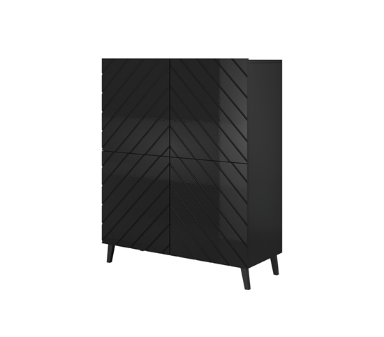 Picture of Shelving unit ABETO 100.5 x 40 x 121.5 cm black/gloss black