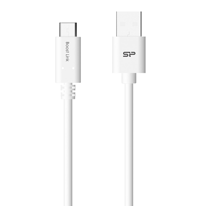 Attēls no Silicon Power Boost Link PVC LK10AC USB cable USB 2.0 1 m USB A USB C White