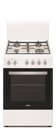 Изображение Simfer | Cooker | 4403SERBB | Hob type Gas | Oven type Electric | White | Width 50 cm | Electronic ignition | Depth 55 cm | 48 L