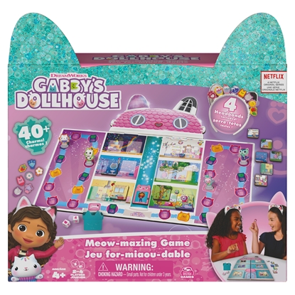 Picture of Spin Master Games Meow-mazing Board Game Based on the DreamWorks Netflix Show with 4 Kitty Headbands, for Families & Kids Ages 4 and up