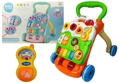 Изображение Stumdukas kūdikiams Baby Piano Walker su mini fortepijonu, įvairiaspalvis