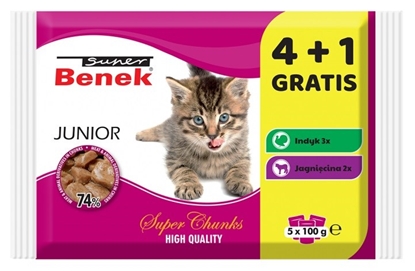 Изображение SUPER BENEK Junior - wet cat food - 5 x 100g