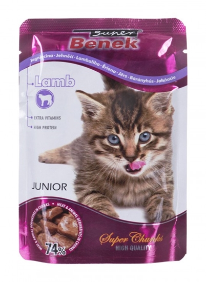 Изображение SUPER BENEK Junior Lamb in sauce - wet cat food - 100 g