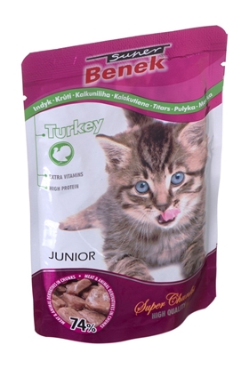Attēls no SUPER BENEK Junior Turkey - wet cat food - 100 g