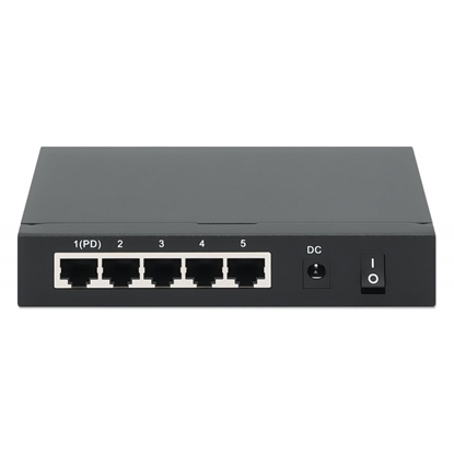 Attēls no INTELLINET Switch  5x GE 4x PSE PoE+ 1x PD IEEE 802.3az