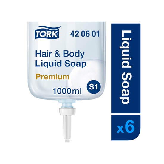 Picture of Šķidrās ziepes TORK Premium Hair & Body S1, 1 L