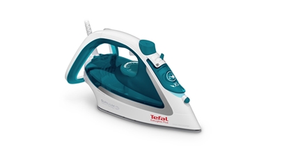 Изображение Tefal EasyGliss Plus FV5718 iron Dry & Steam iron Durilium soleplate 2400 W Turquoise, White