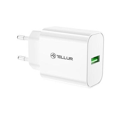 Attēls no Tellur USB-A Wall Charger 18W with QC3.0 White