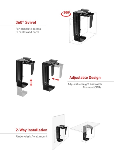 Изображение The MC-713 PC Holder Computer Under Desk Table Bracket Support Storage