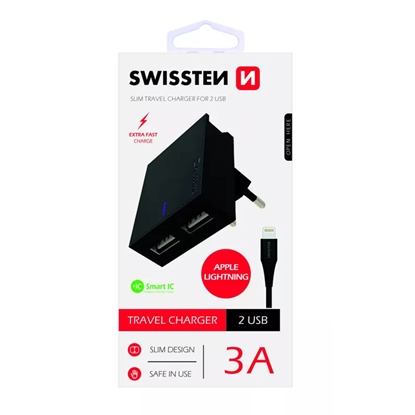 Picture of Tīkla lādētājs Swissten USB 3А / 15W 1.2m