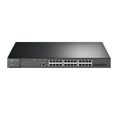 Attēls no TP-LINK JetStream 24-Port Gigabit and 4-Port 10GE SFP+ L2+ Managed Switch with 24-Port PoE+